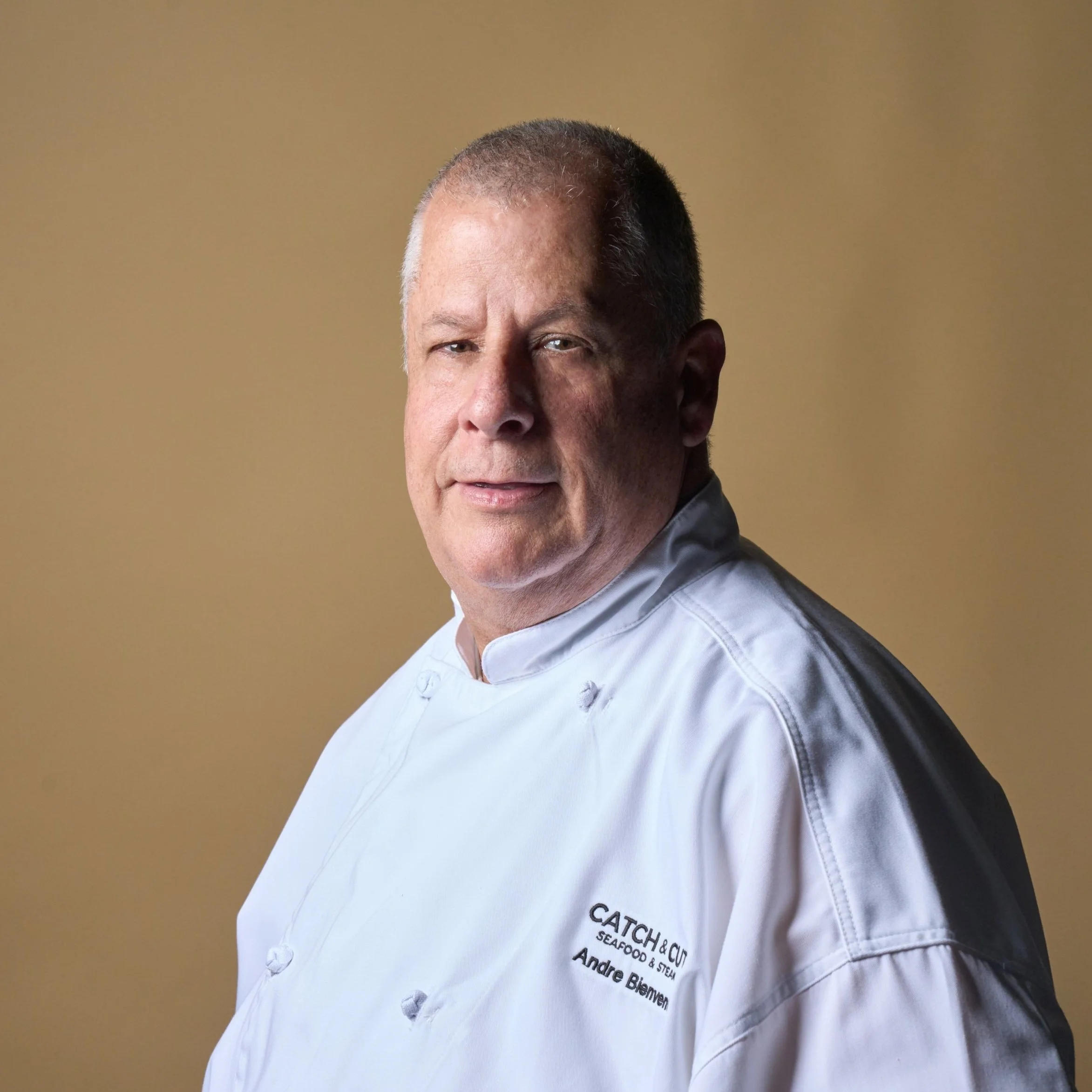 Chef-Led Private Dining in Fort Lauderdale Executive Chef Andre Bienvenu leading the kitchen for a private group buyout at Catch & Cut, Fort Lauderdale's best restaurant for groups (catchandcut.com)